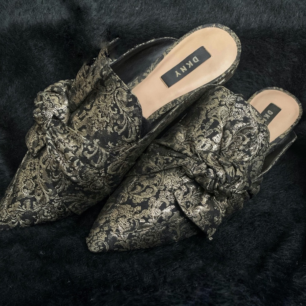 Black and Gold Loafers